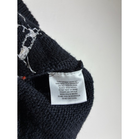 Vintage Halloween Sweater Vest Medium Black Orange Patchwork Beaded Witch - Picture 10 of 10